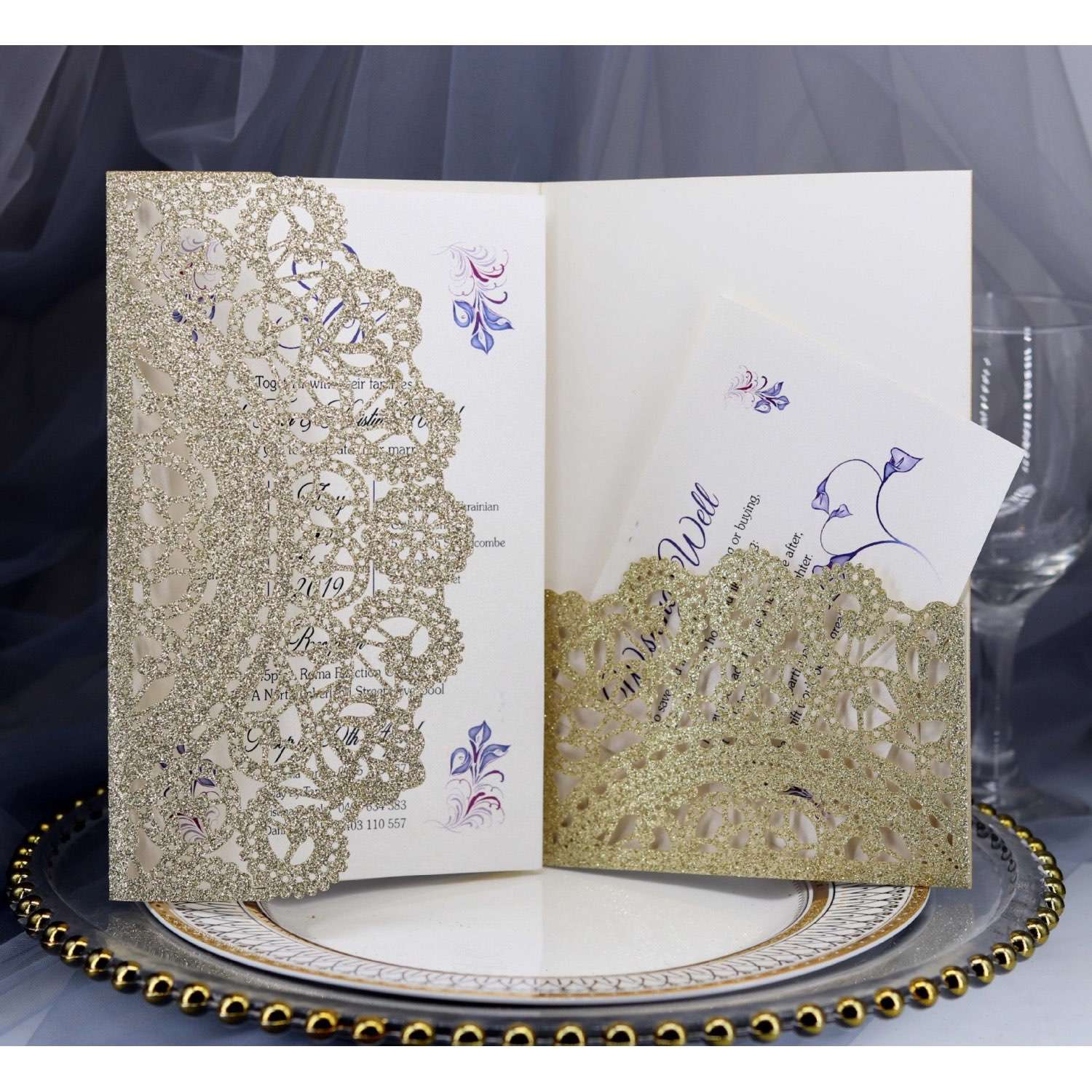 Silvery Invitation Marriage Invitation Card Slap-up Business Card Customization